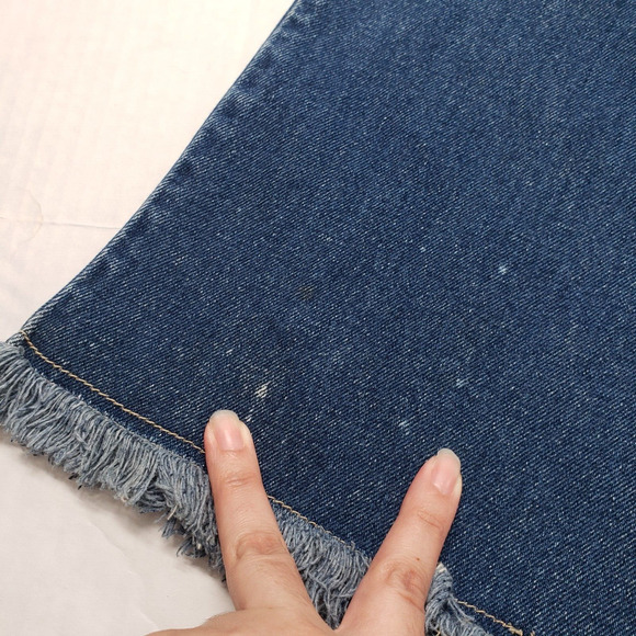 Vintage Adriana Sport Flare Jeans Women 28x30 Blue Fringe High Waisted 80s Boho - Picture 13 of 16
